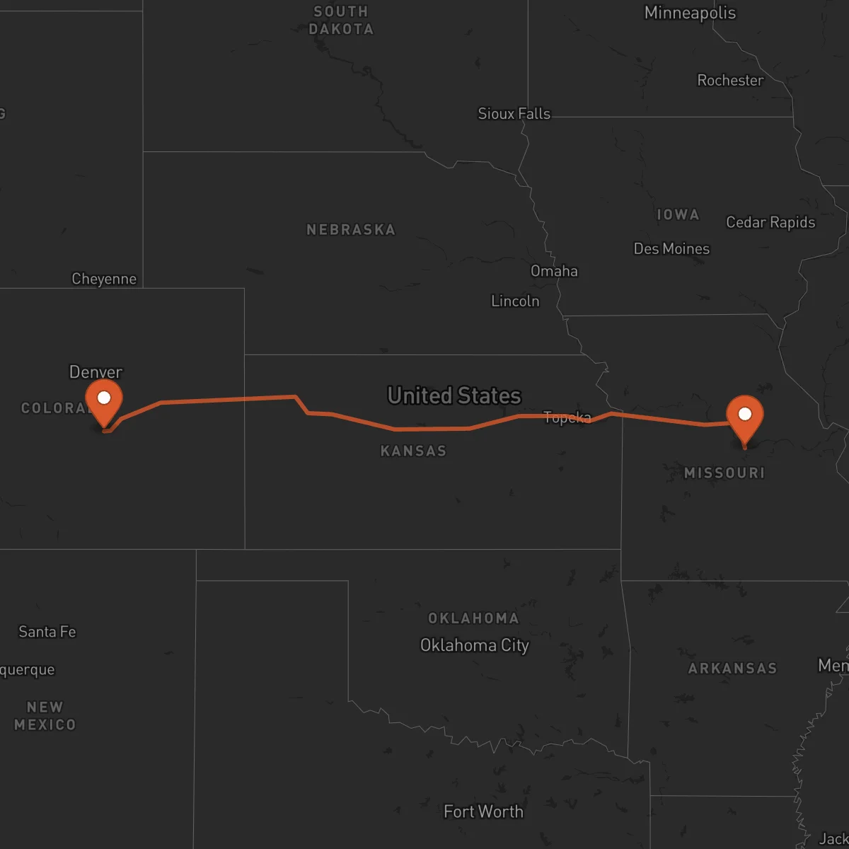 Ruta Colorado Springs - Jefferson City