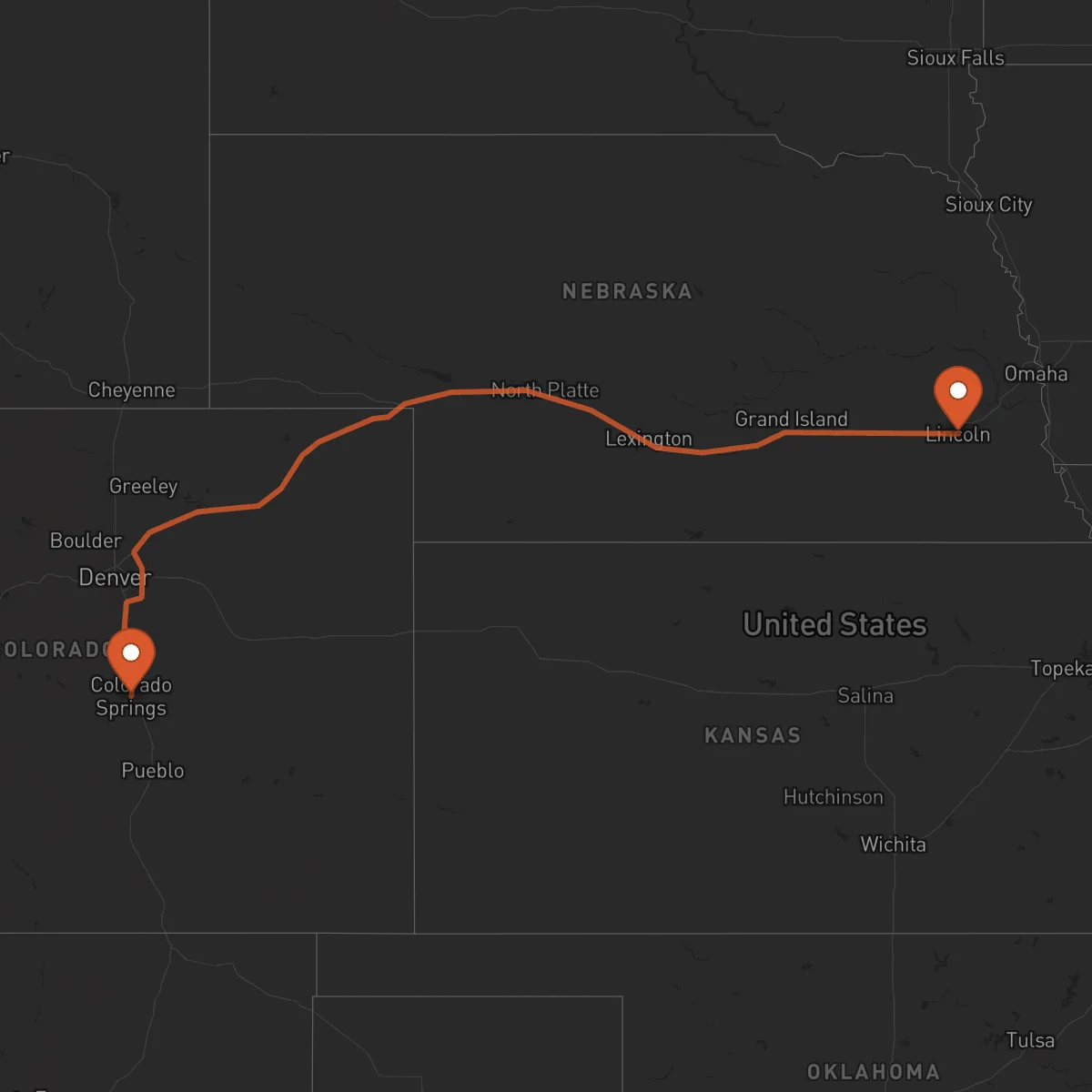 Ruta Lincoln - Colorado Springs