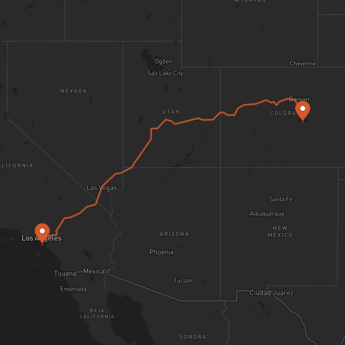 Ruta Long Beach - Colorado Springs