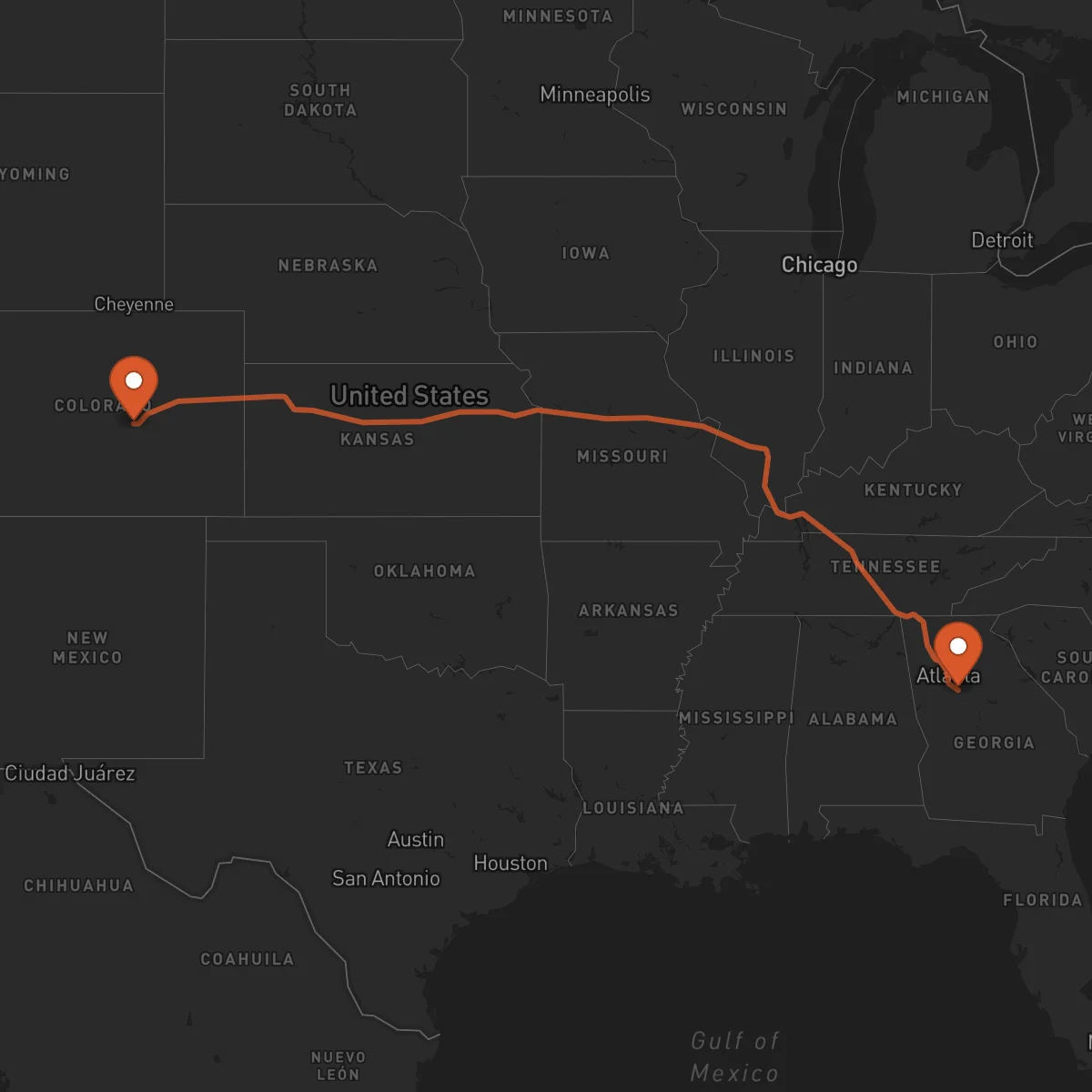 Ruta Colorado Springs - McDonough