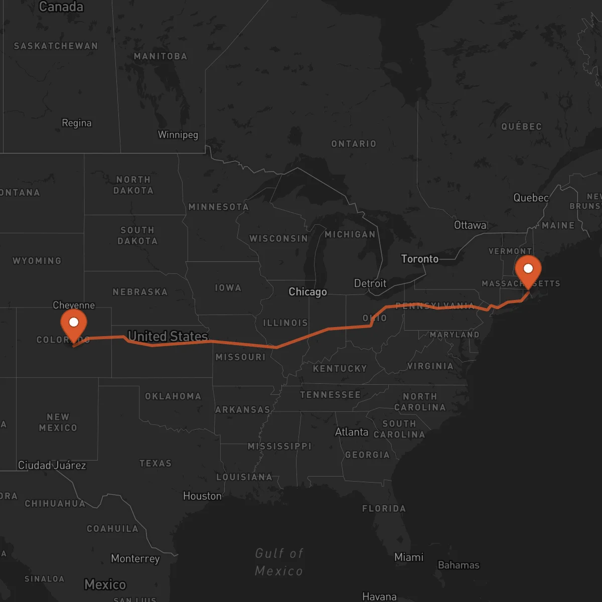 Ruta Providence - Colorado Springs