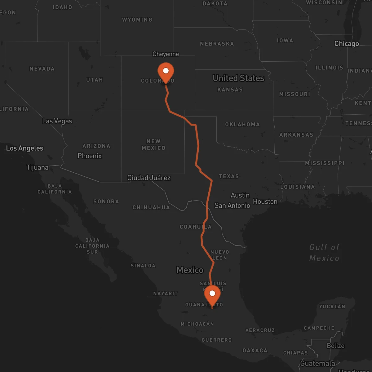 Ruta Santiago de Querétaro - Colorado Springs