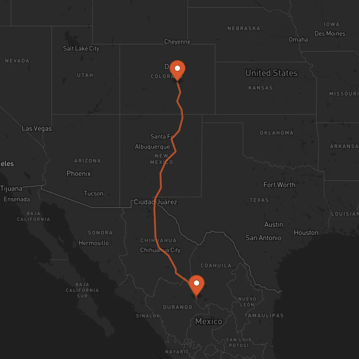 Ruta Torreón - Colorado Springs