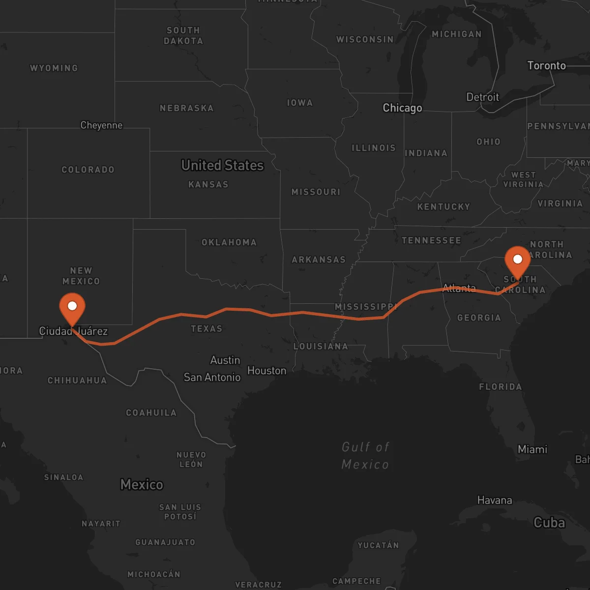 Ruta El Paso - Columbia