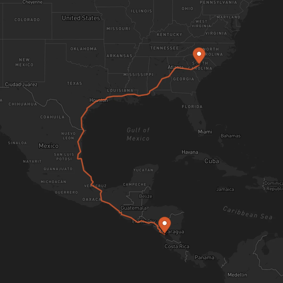 Ruta Columbia - Granada