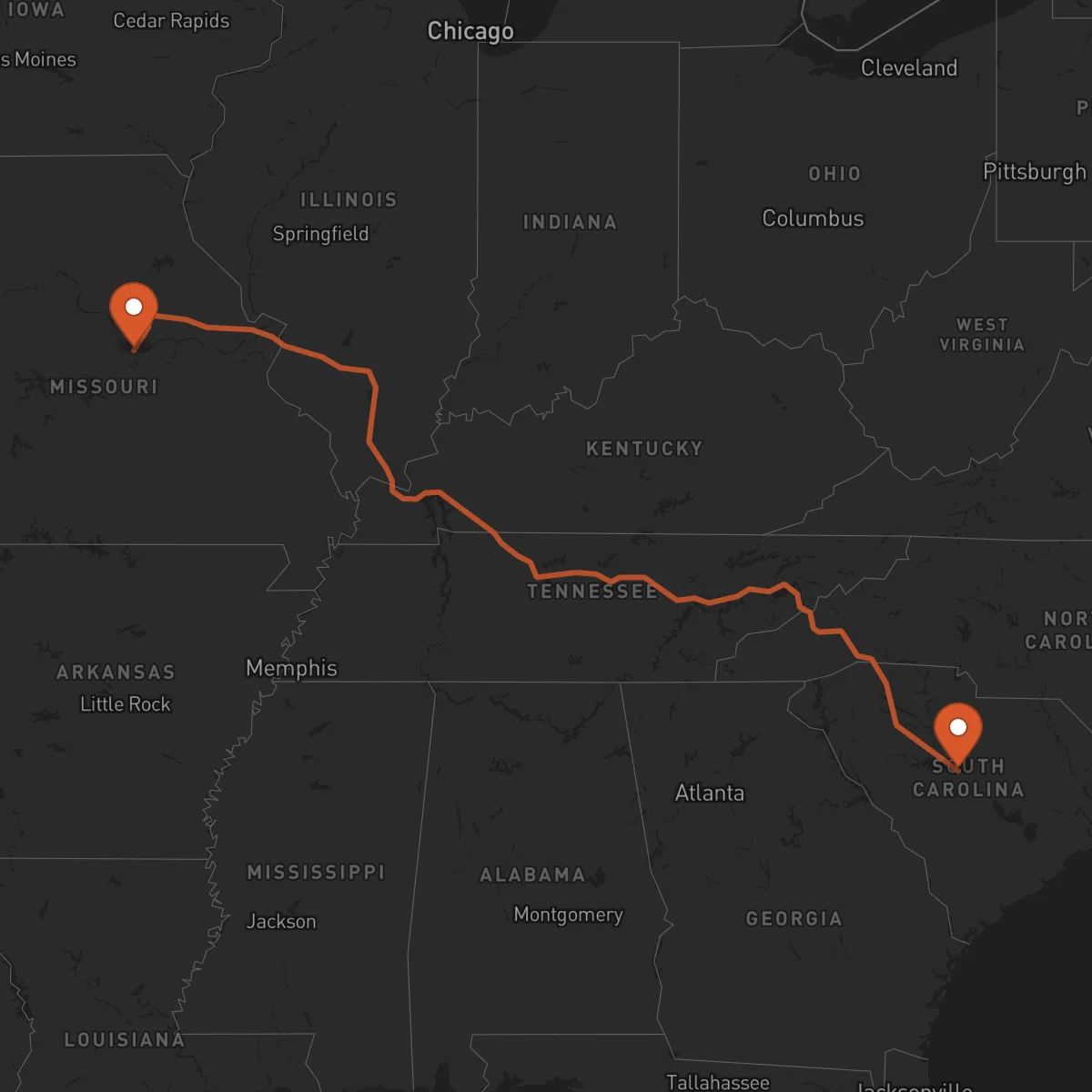 Ruta Columbia - Jefferson City