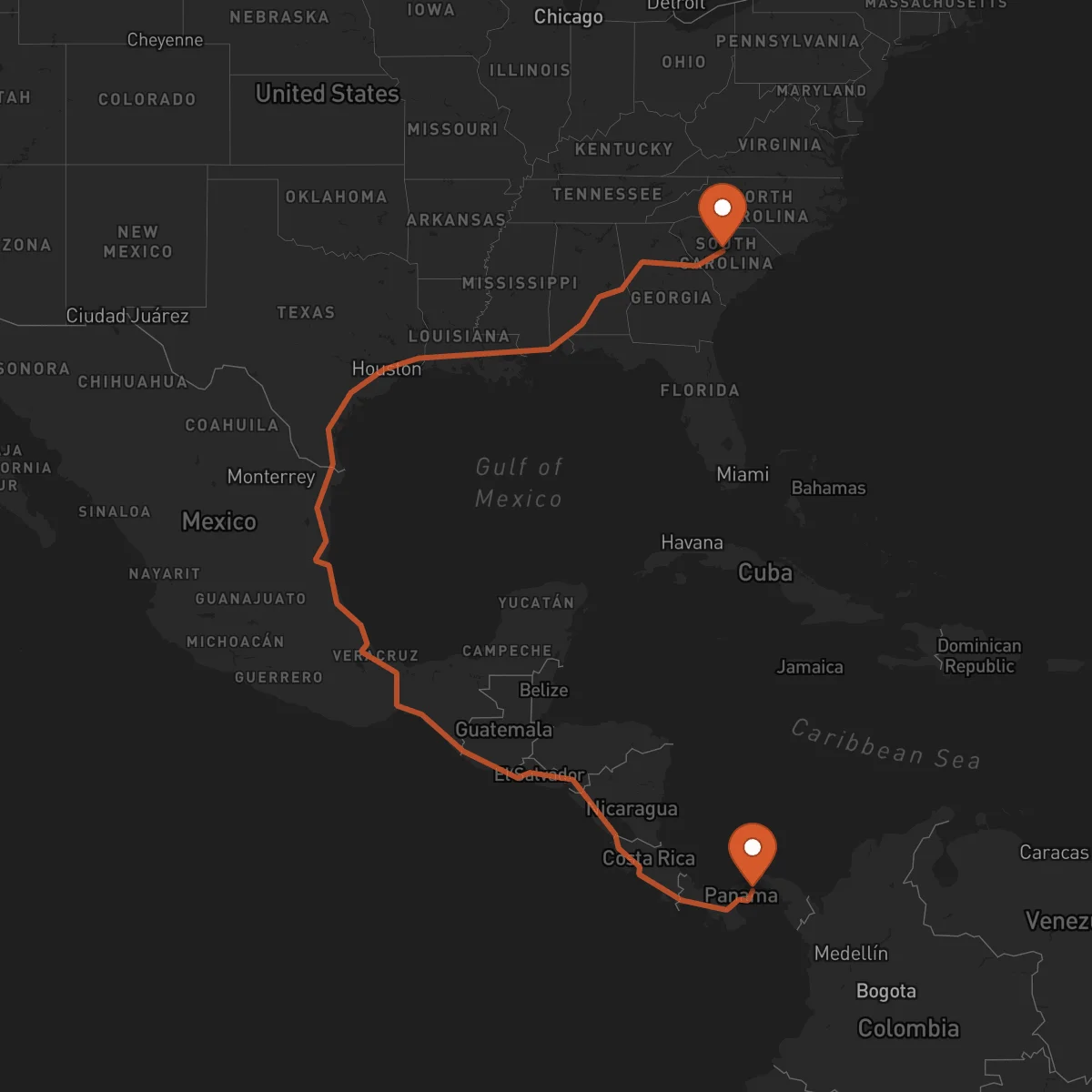 Ruta Columbia - La Chorrera