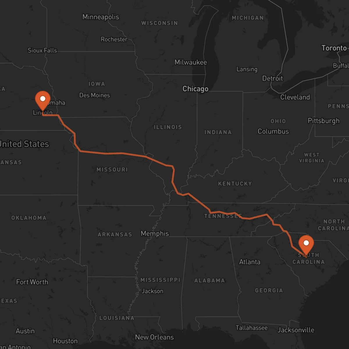 Ruta Columbia - Lincoln