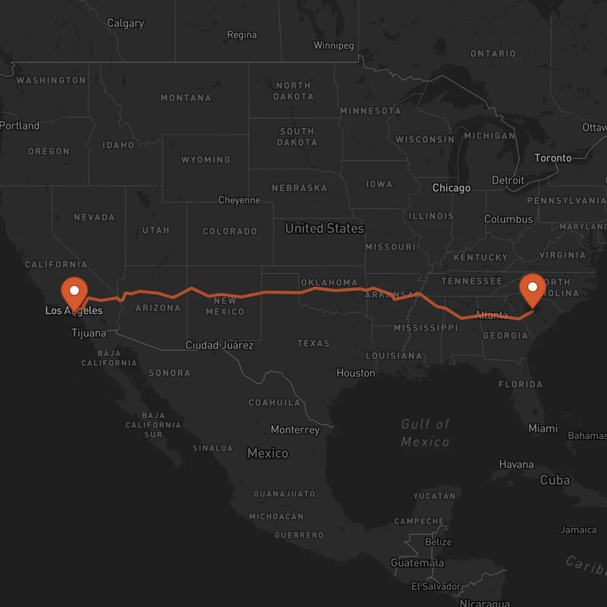 Ruta Columbia - Long Beach