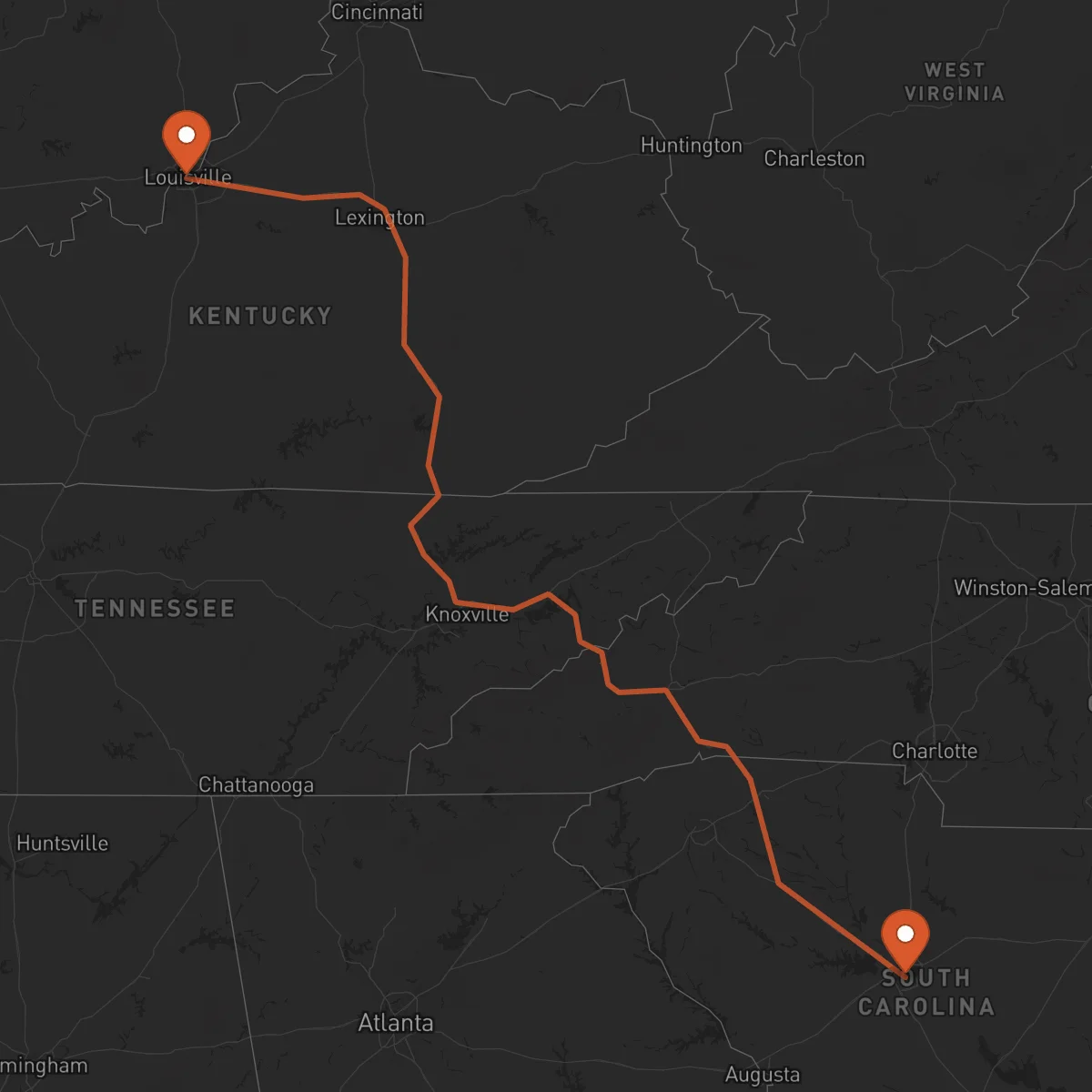 Ruta Columbia - Louisville