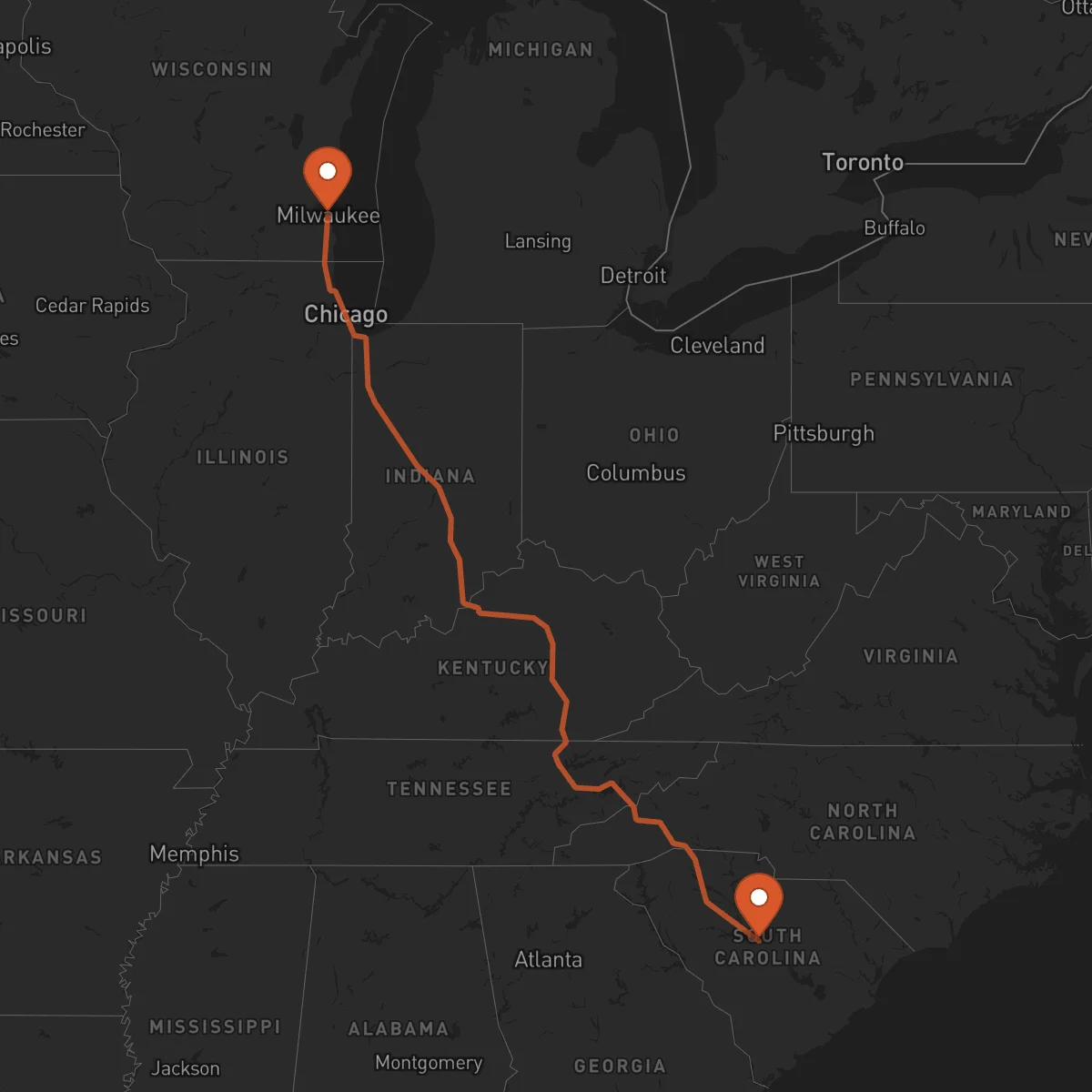 Ruta Milwaukee - Columbia