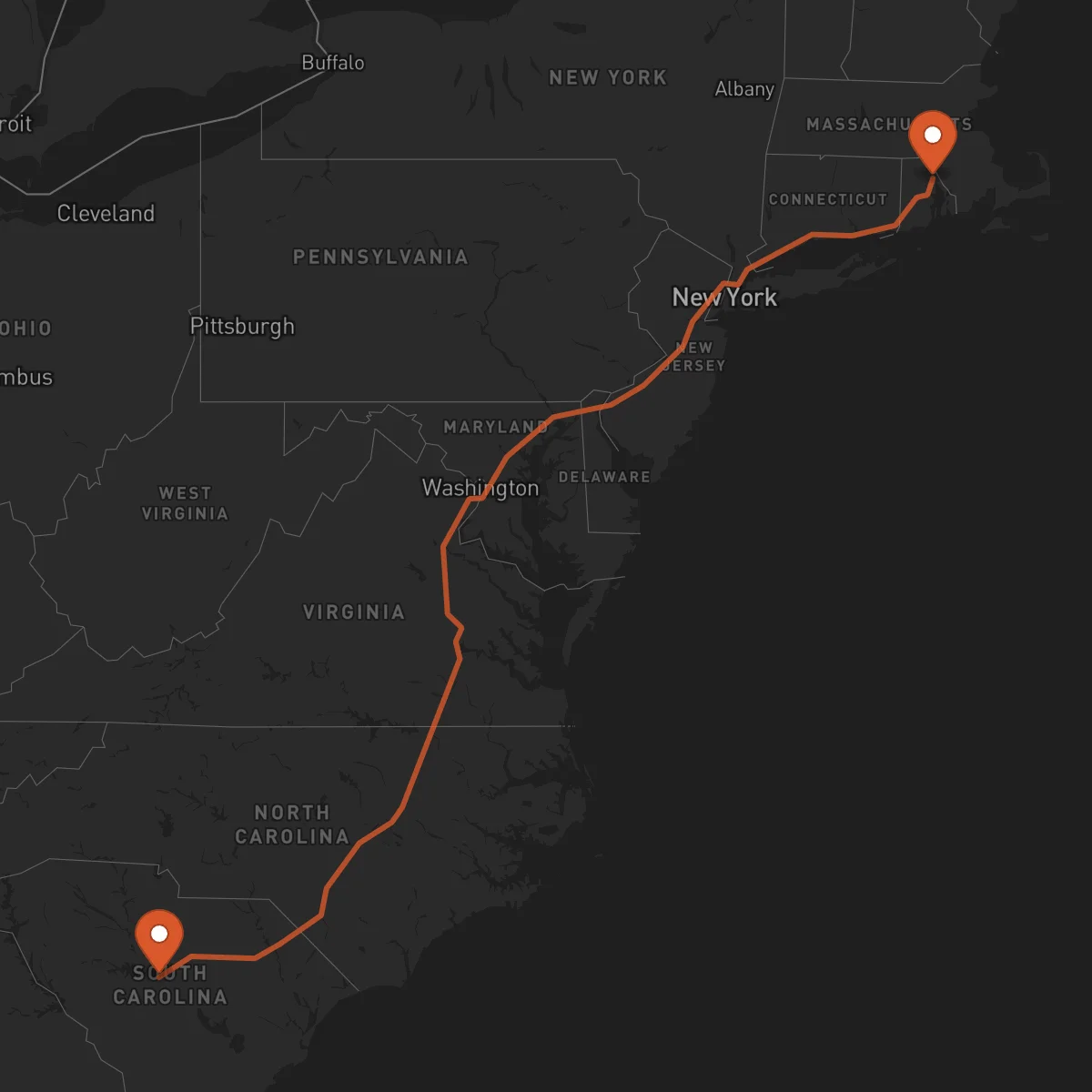 Ruta Providence - Columbia