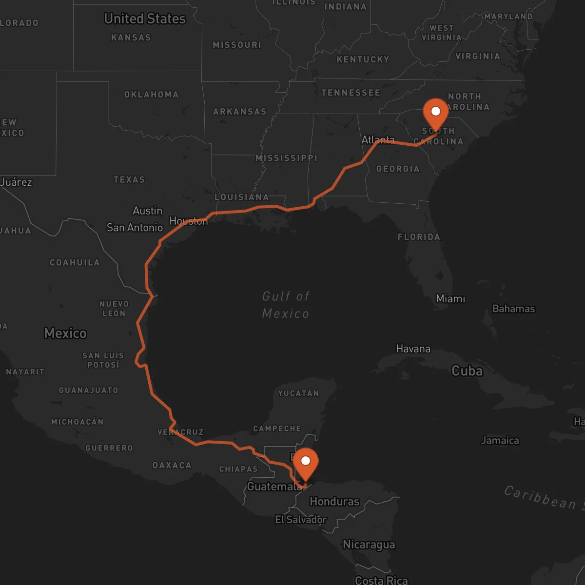 Ruta Columbia - Puerto Barrios
