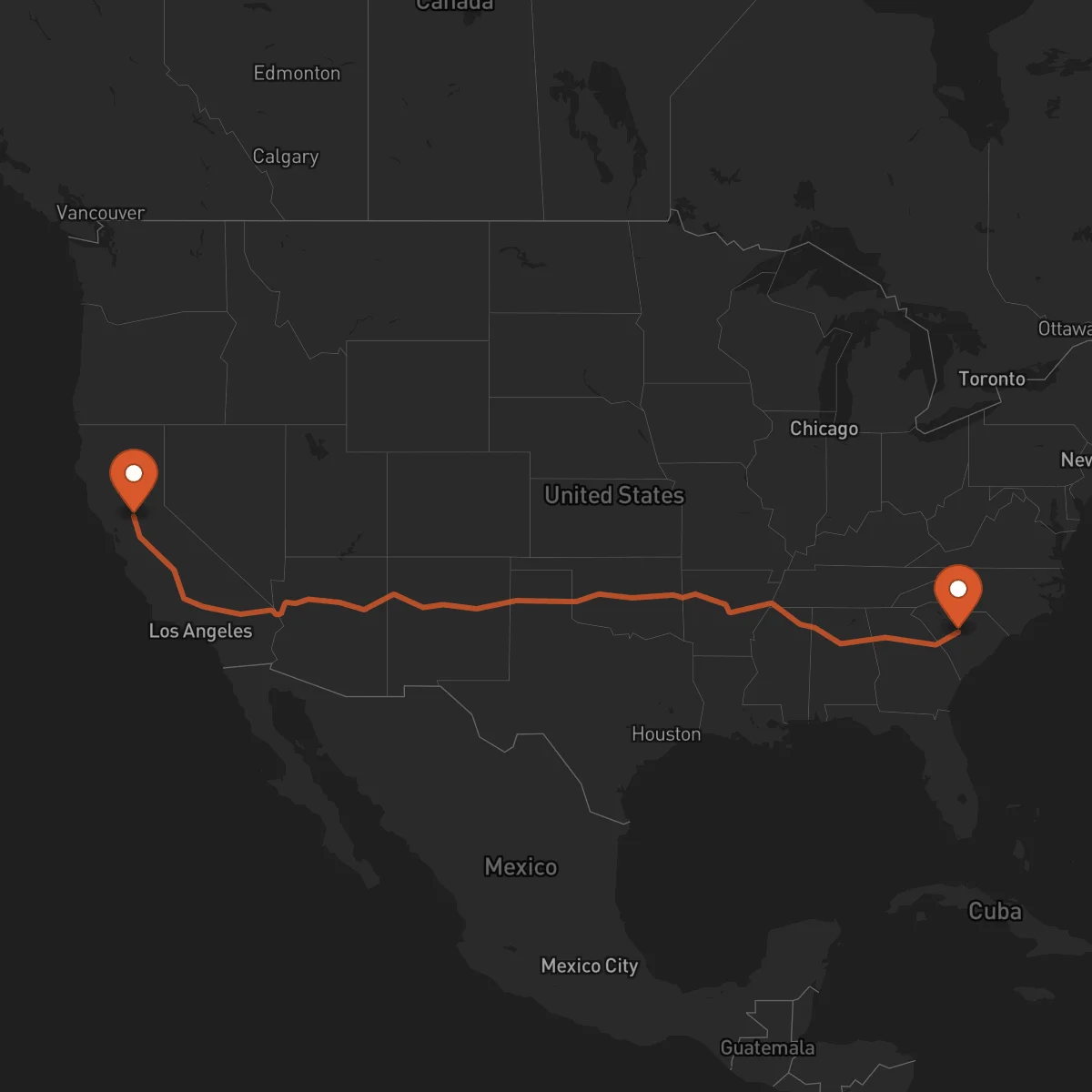 Ruta Columbia - Sacramento