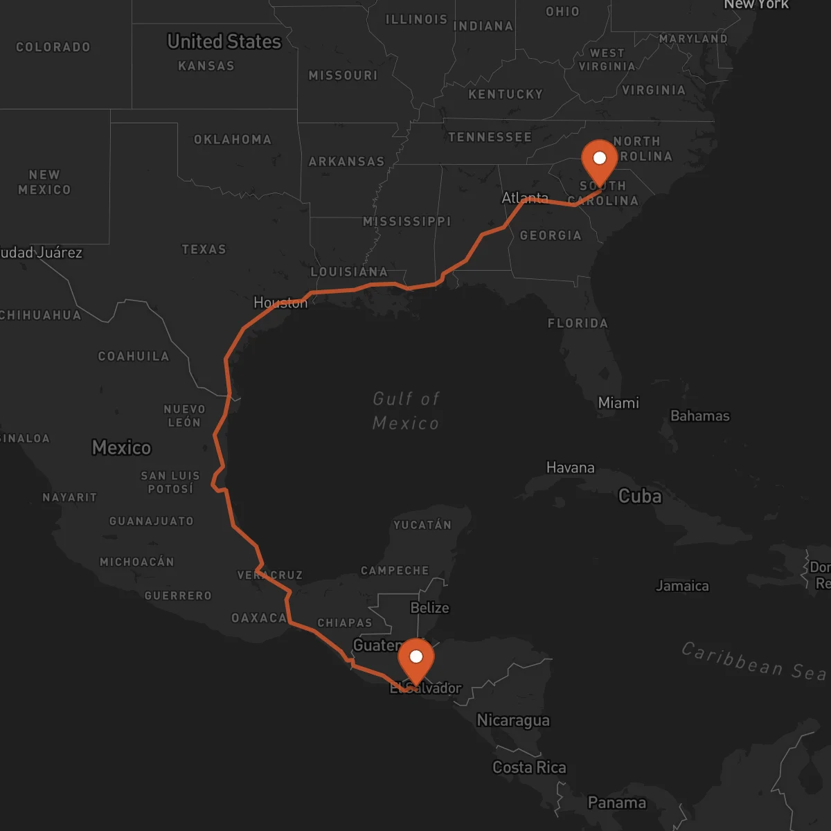 Ruta Columbia - Santa Tecla