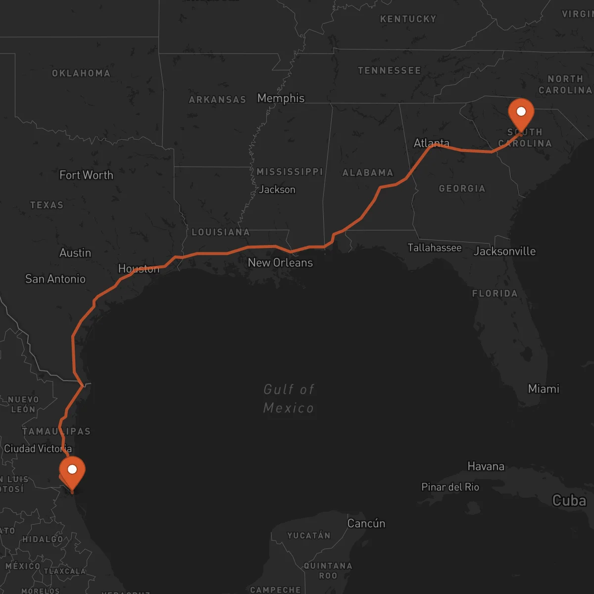 Ruta Tampico - Columbia