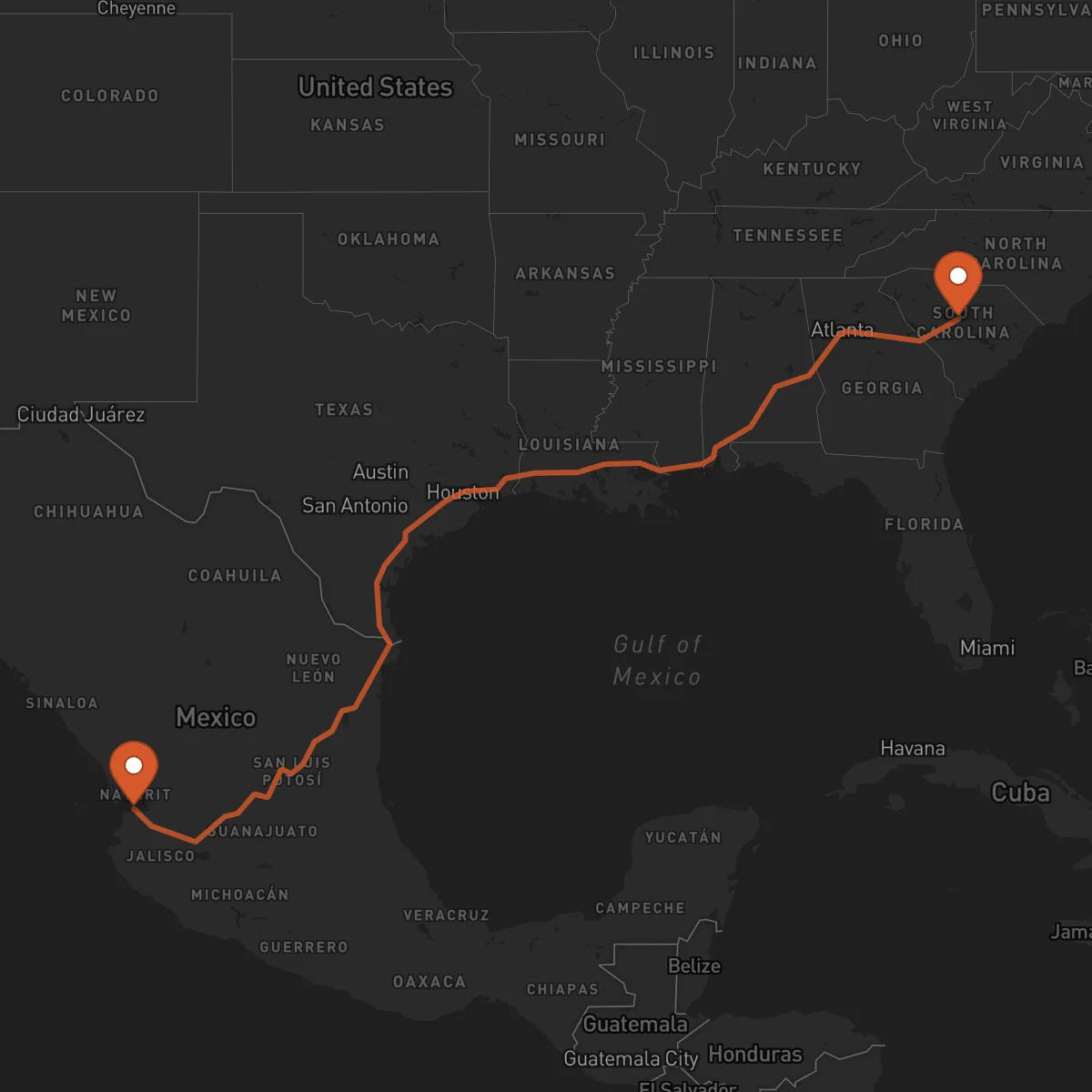 Ruta Columbia - Tepic