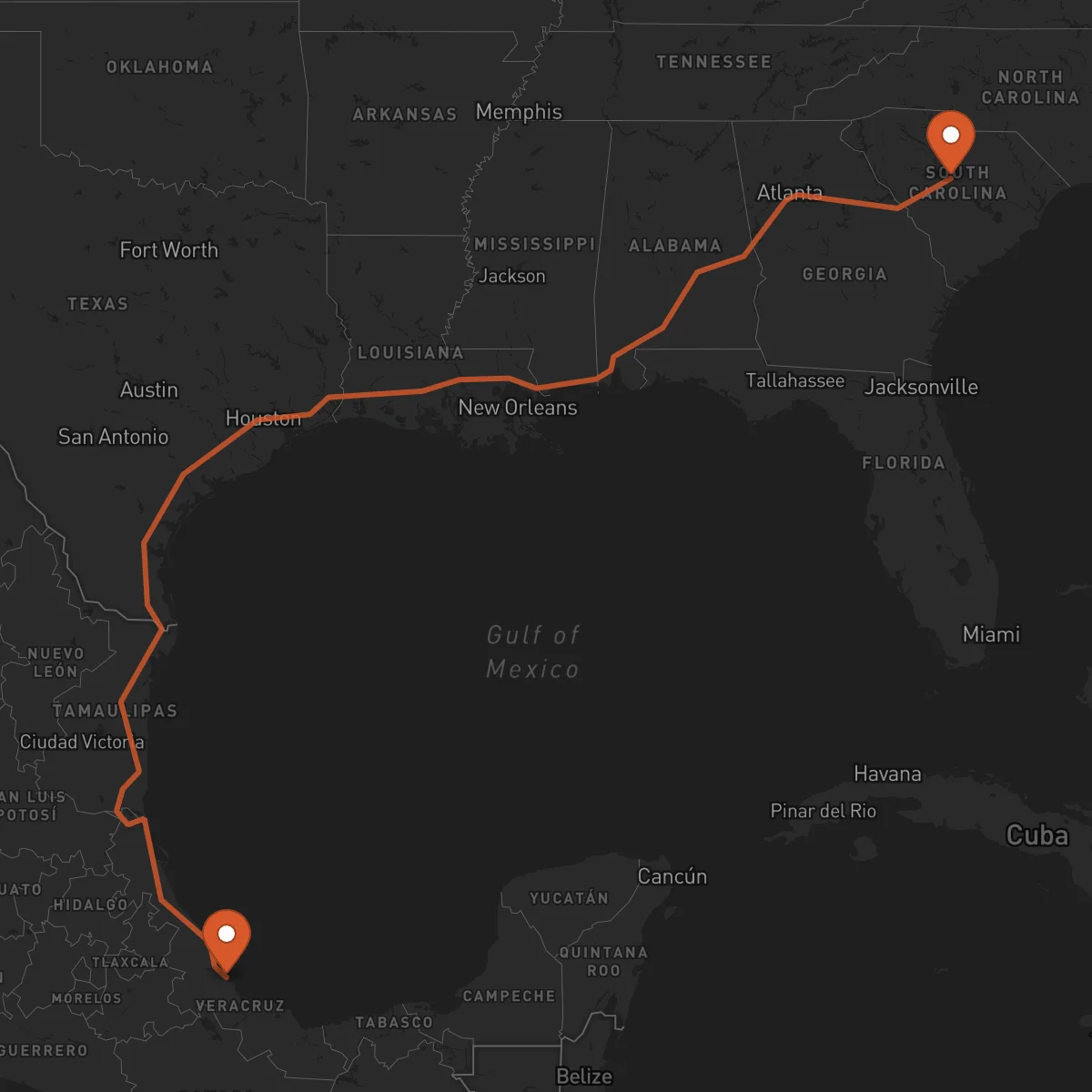 Ruta Veracruz - Columbia