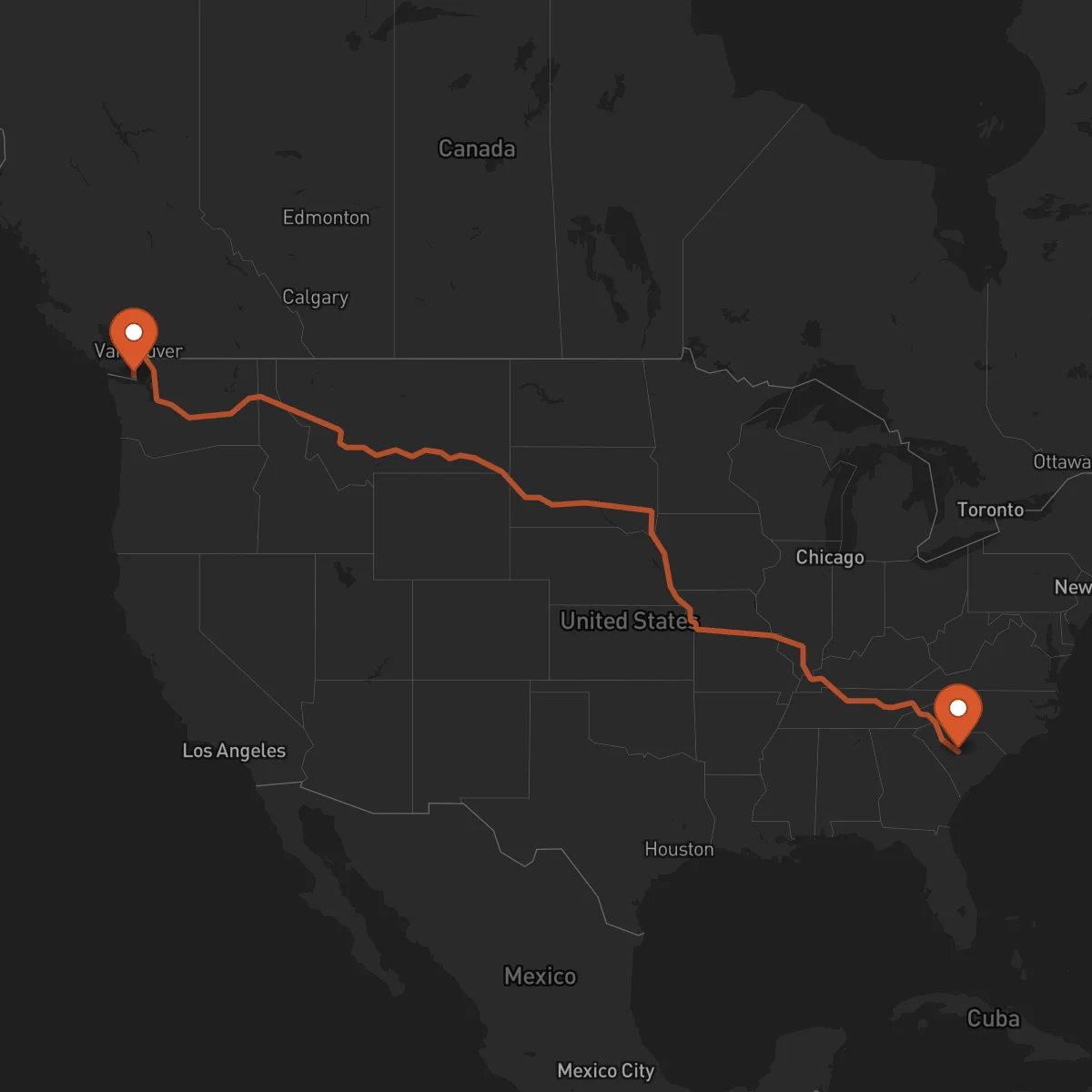Ruta Columbia - Victoria