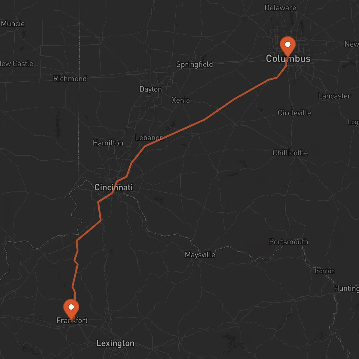 Ruta Frankfort - Columbus