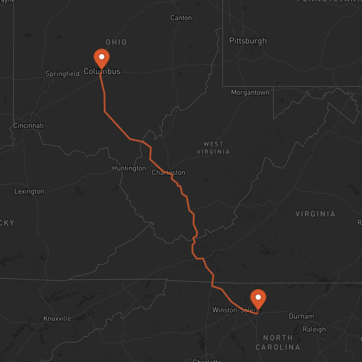 Ruta Columbus - Greensboro