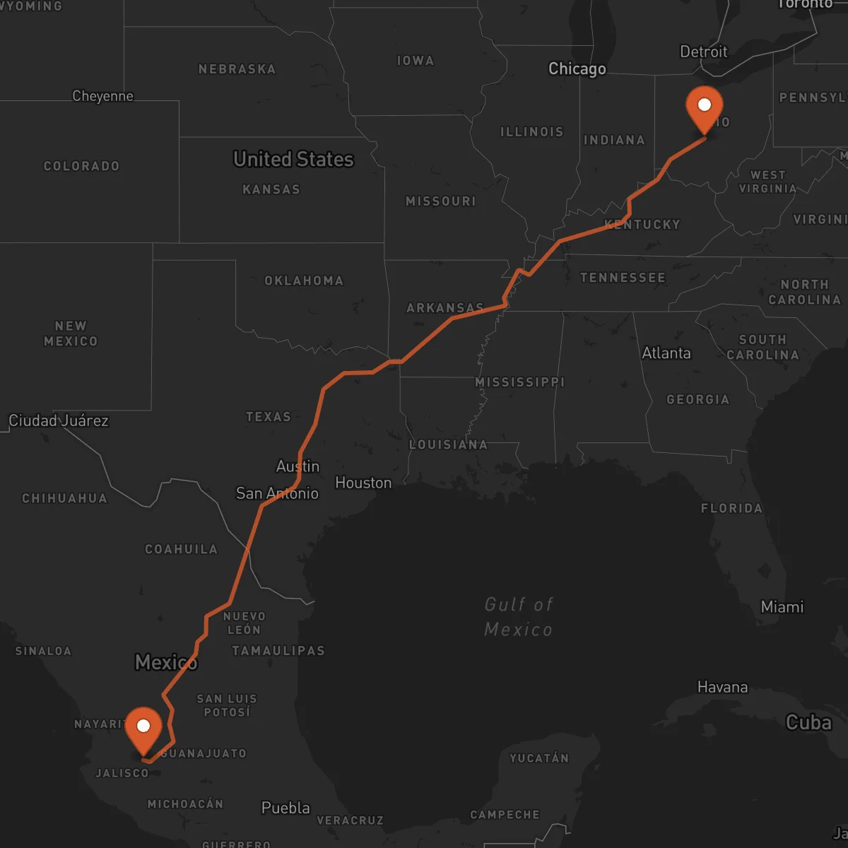 Ruta Guadalajara - Columbus