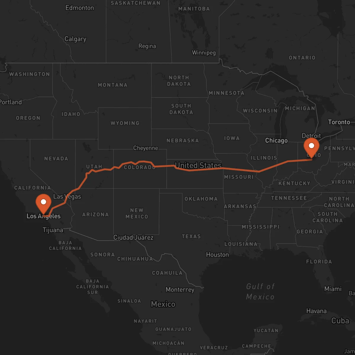Ruta Columbus - Los Angeles