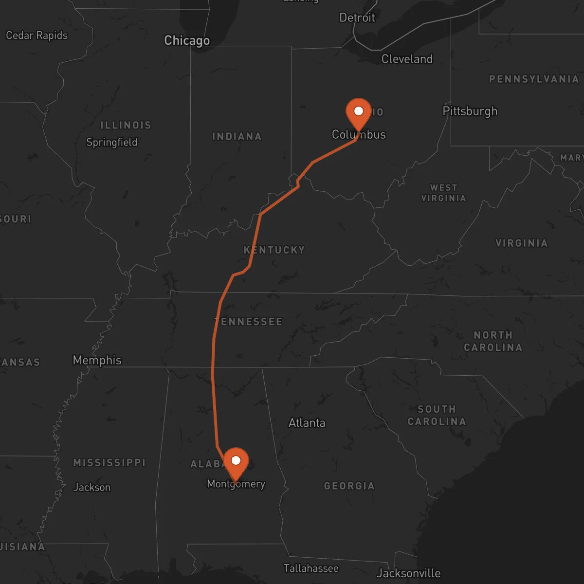 Ruta Columbus - Montgomery