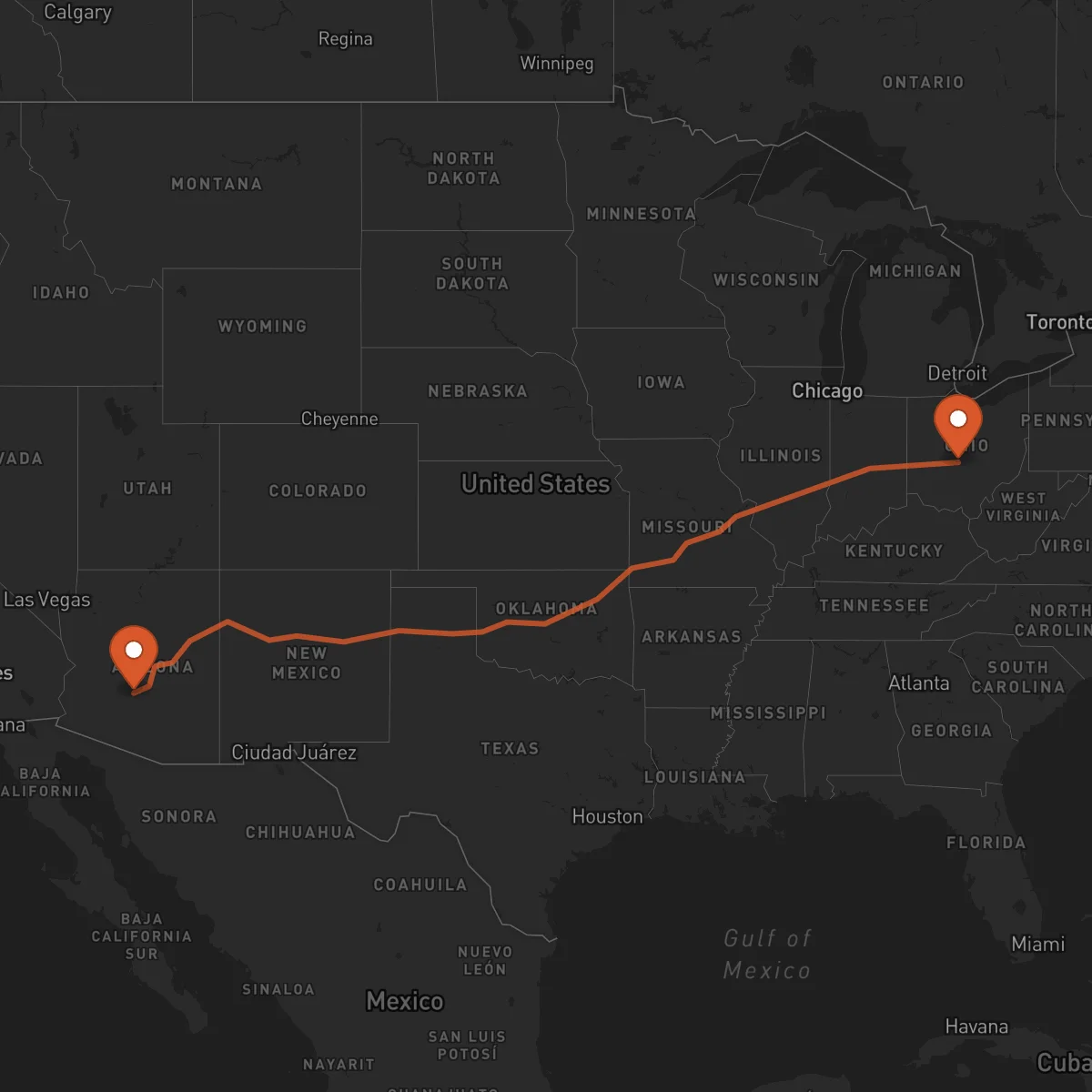 Ruta Columbus - Phoenix