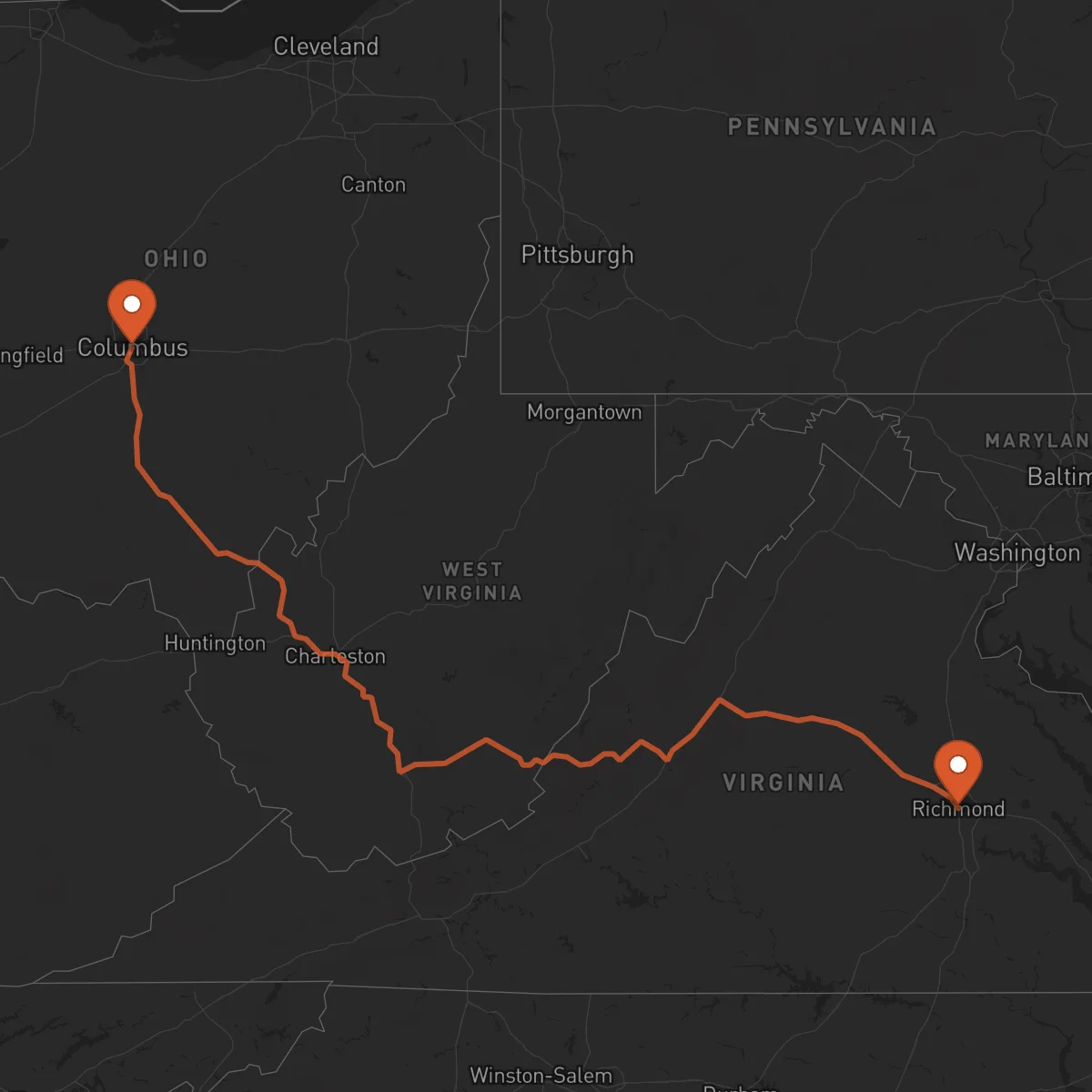 Ruta Richmond - Columbus