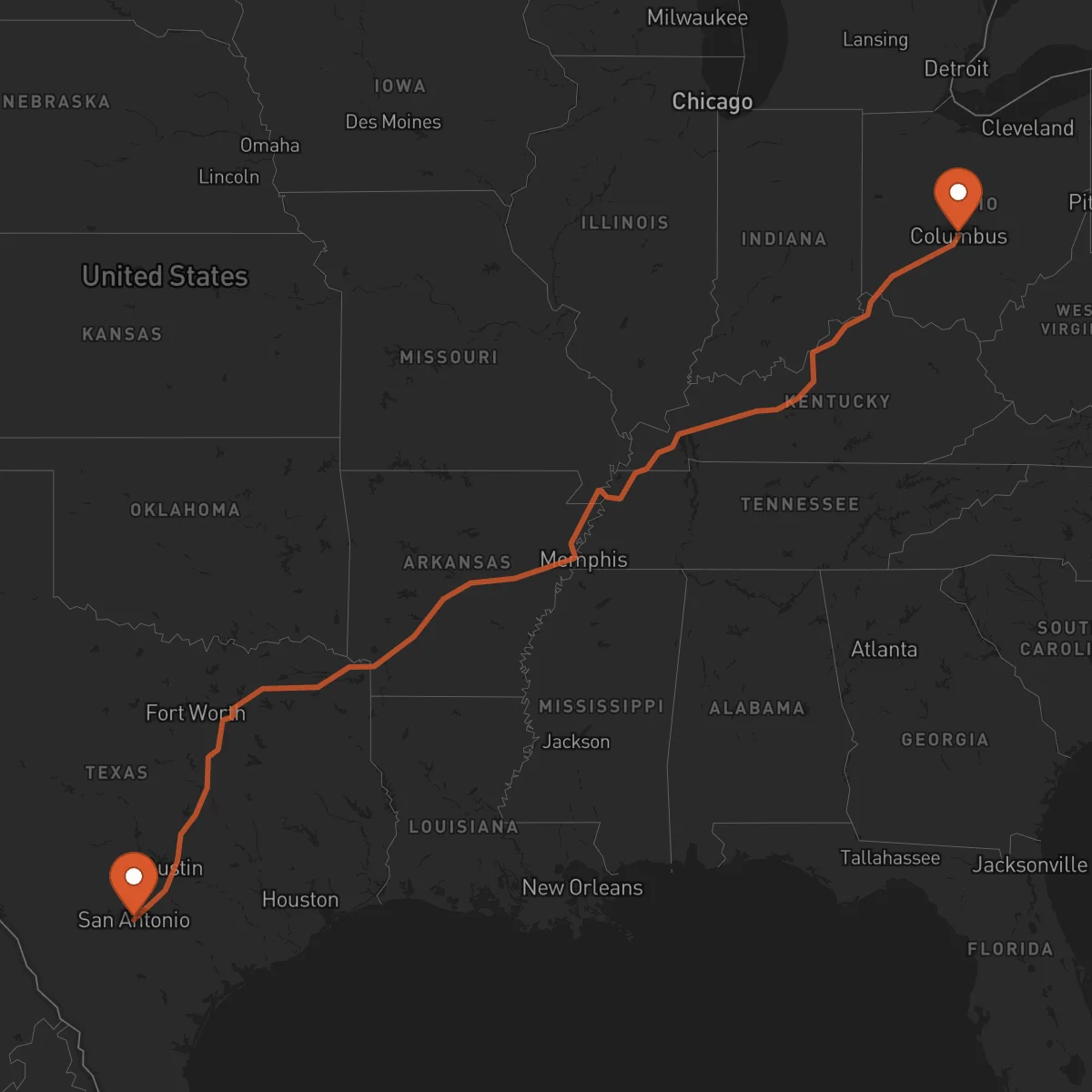 Ruta Columbus - San Antonio