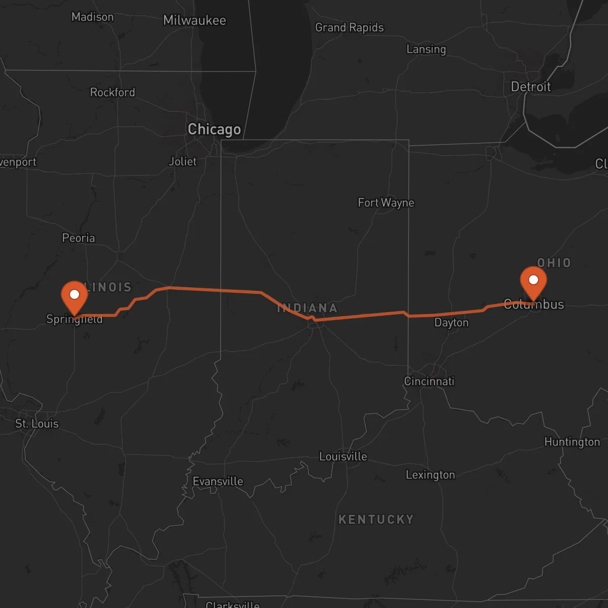 Ruta Columbus - Springfield