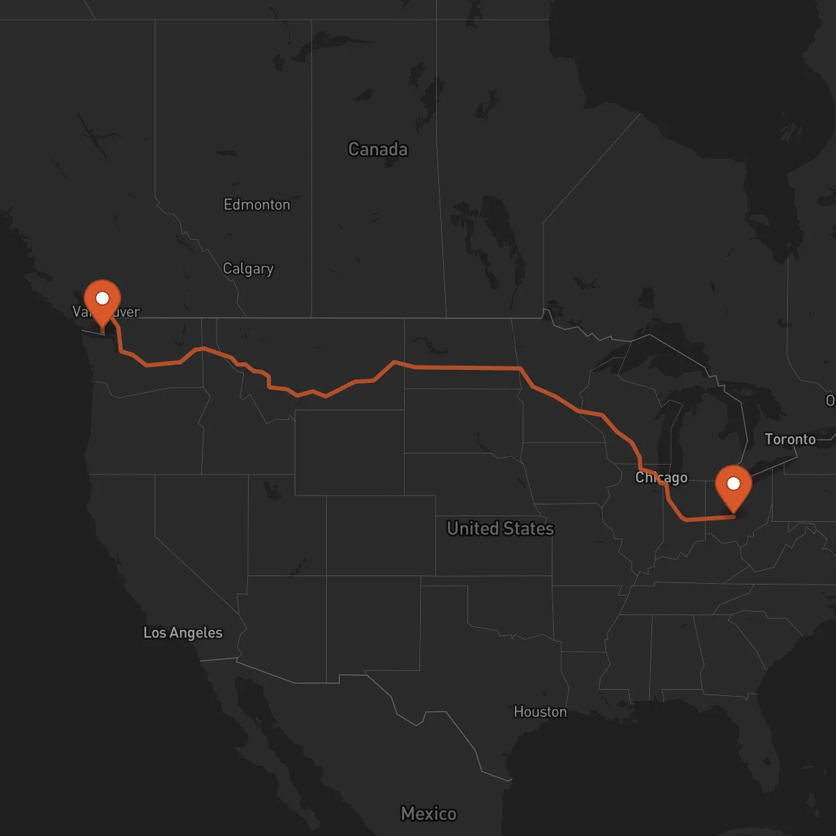 Ruta Columbus - Victoria