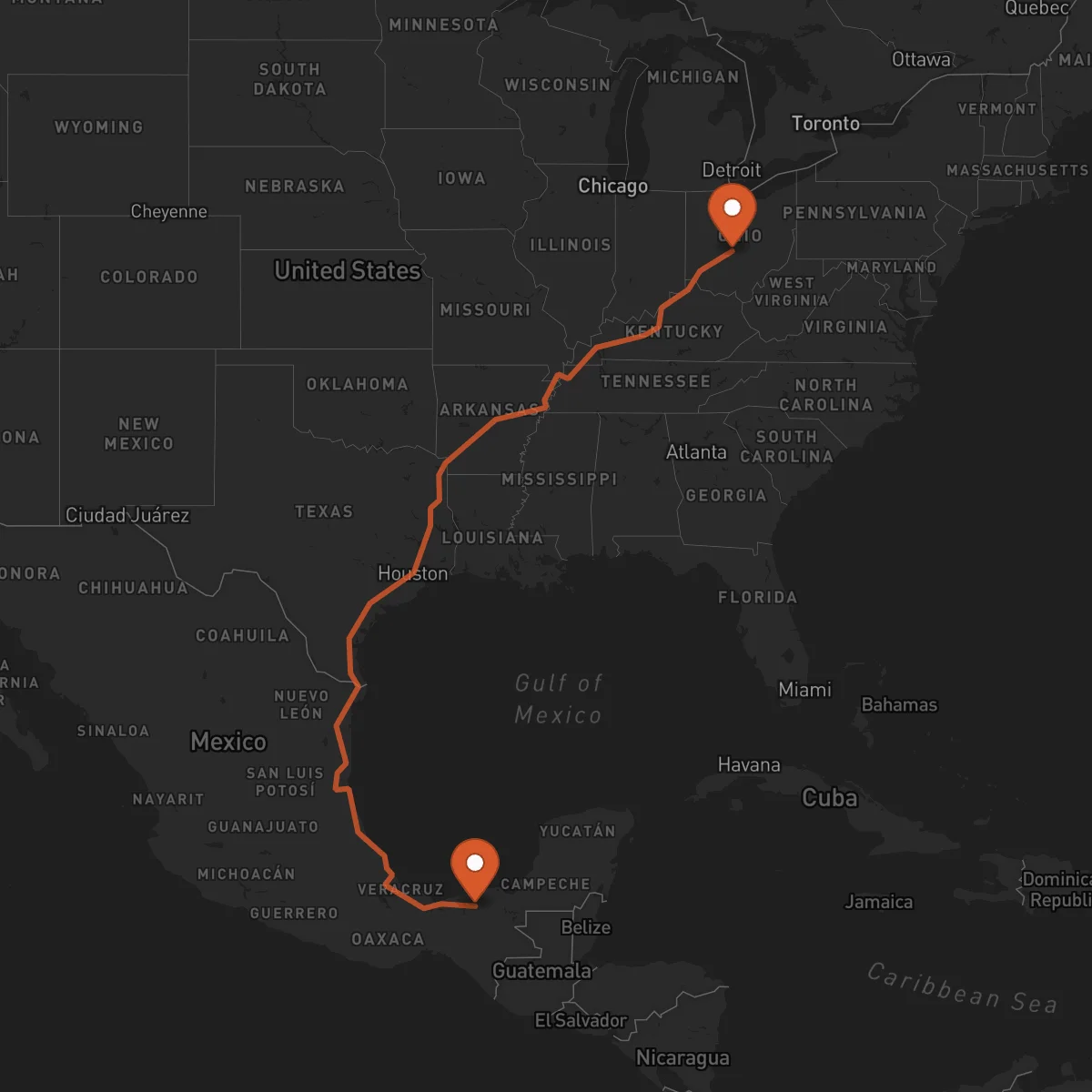 Ruta Villahermosa - Columbus