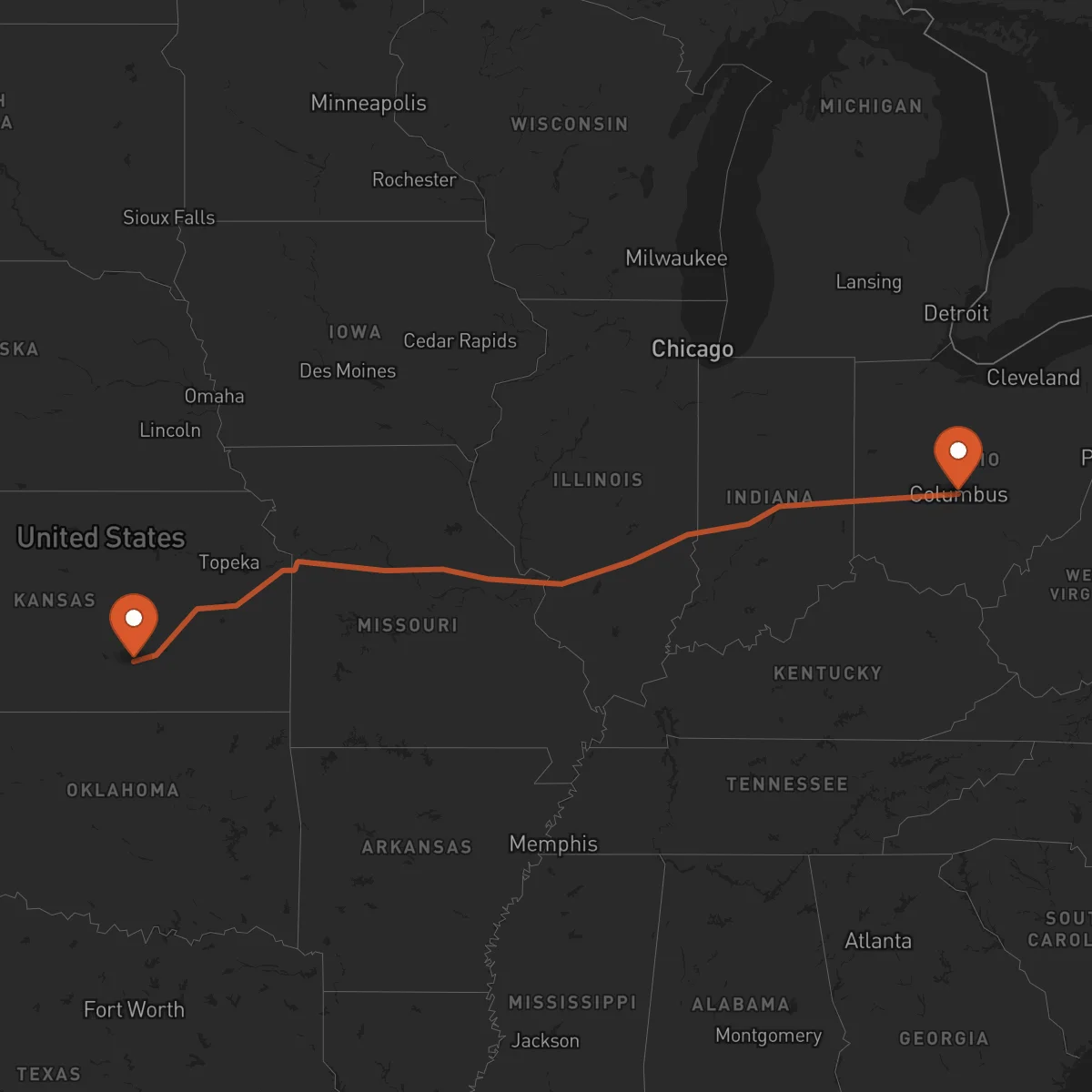 Ruta Wichita - Columbus