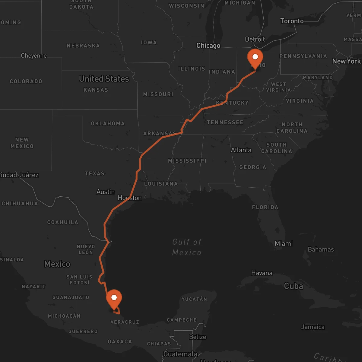 Ruta Columbus - Xalapa