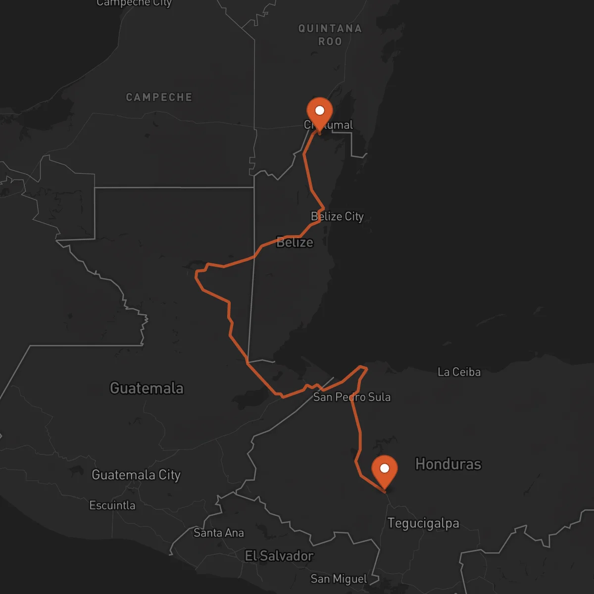 Ruta Comayagua - Corozal Town