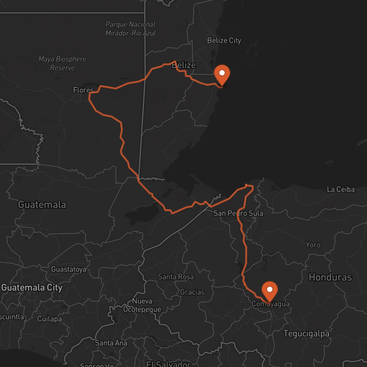 Ruta Comayagua - Dangriga