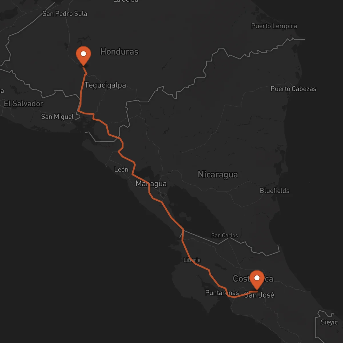 Ruta Comayagua - Heredia