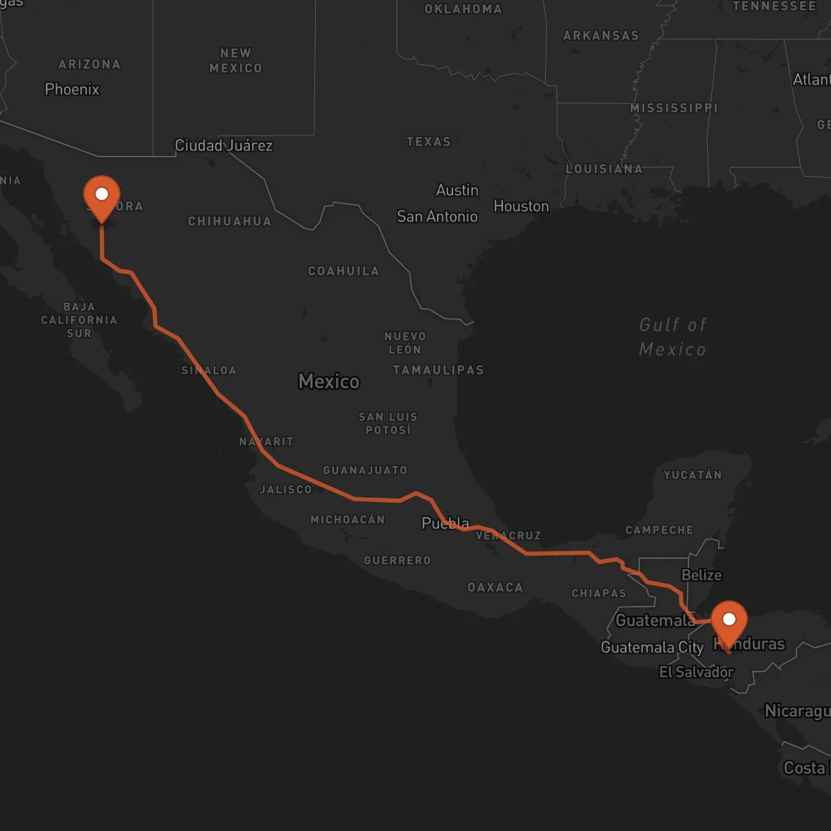 Ruta Comayagua - Hermosillo