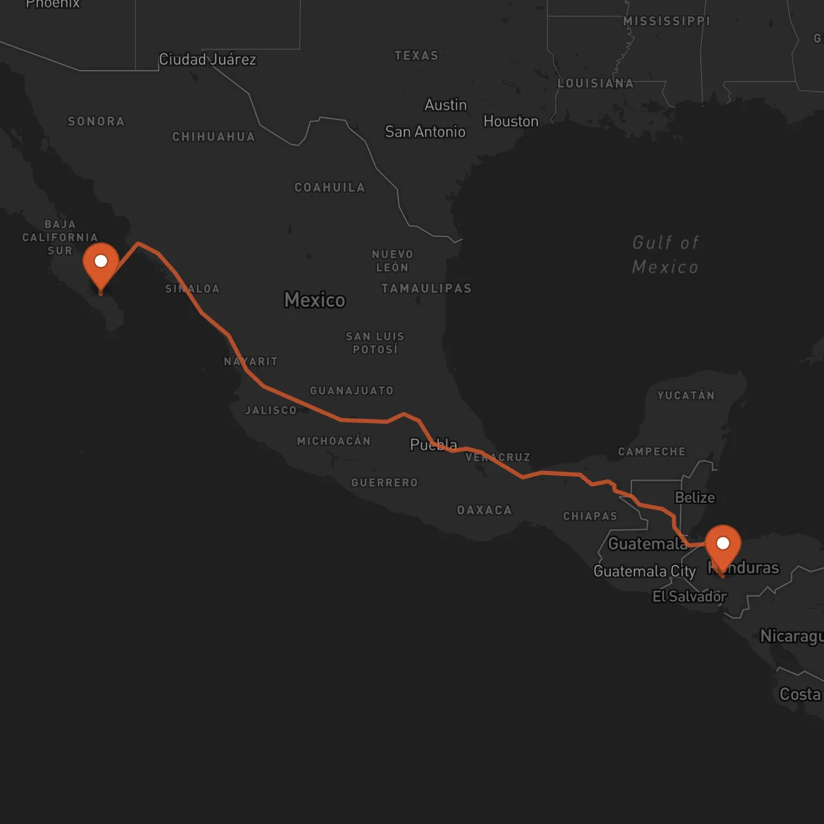 Ruta La Paz - Comayagua