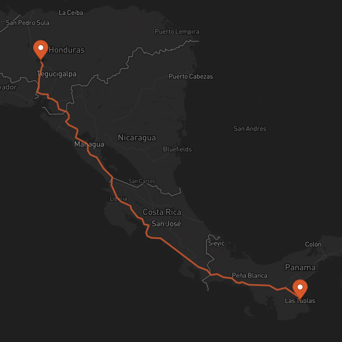 Ruta Las Tablas - Comayagua