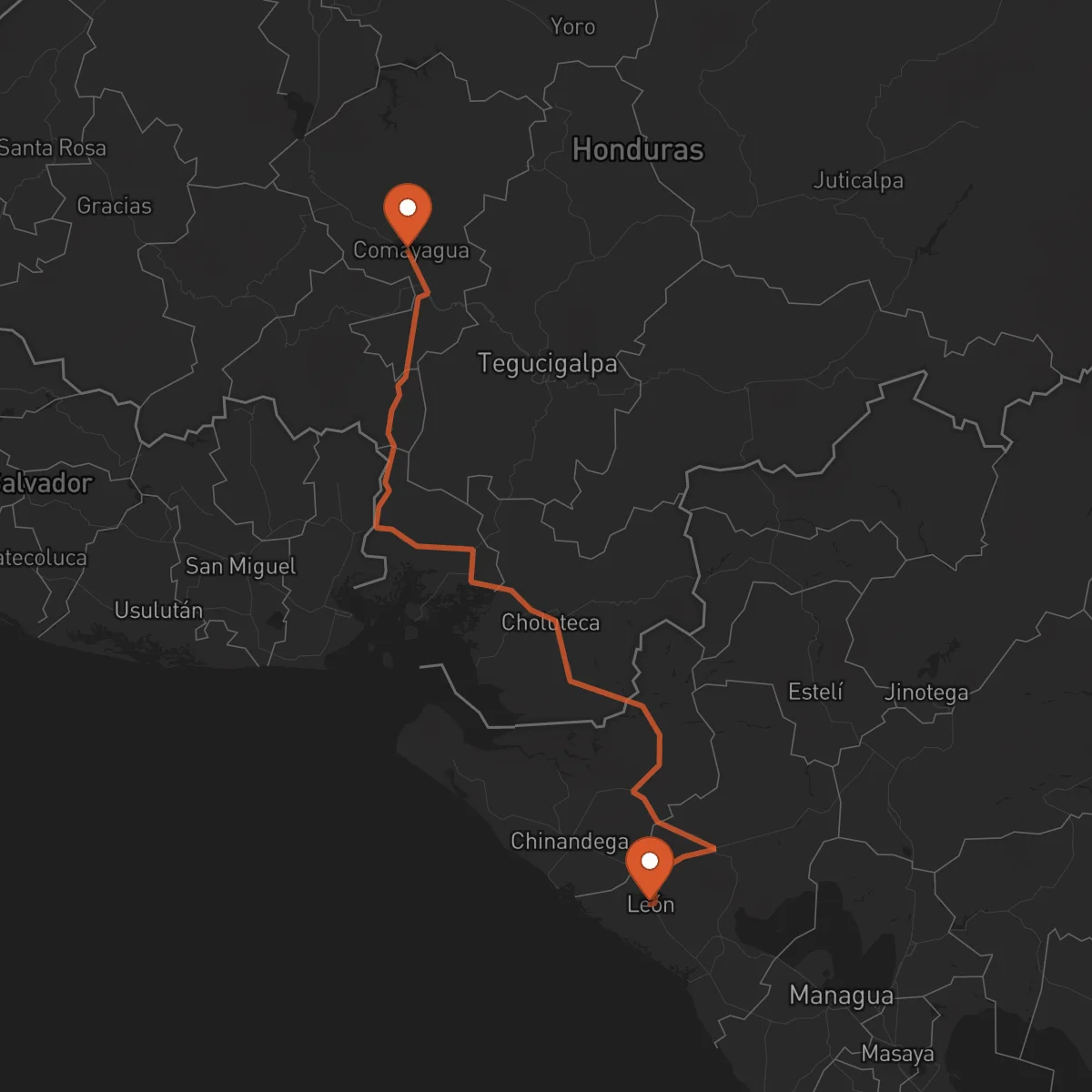 Ruta Comayagua - León