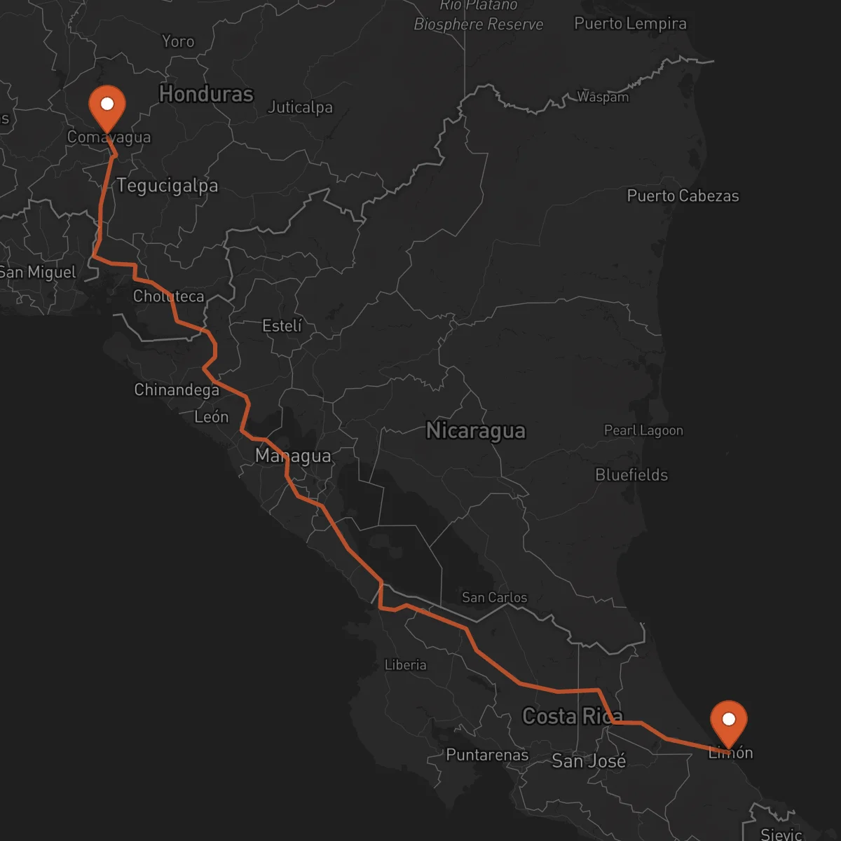Ruta Comayagua - Limón