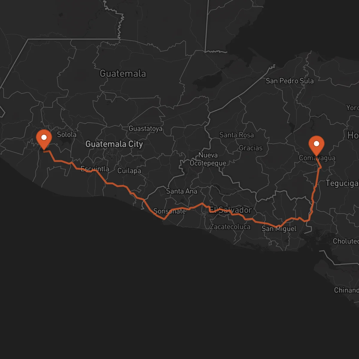 Ruta Comayagua - Mazatenango