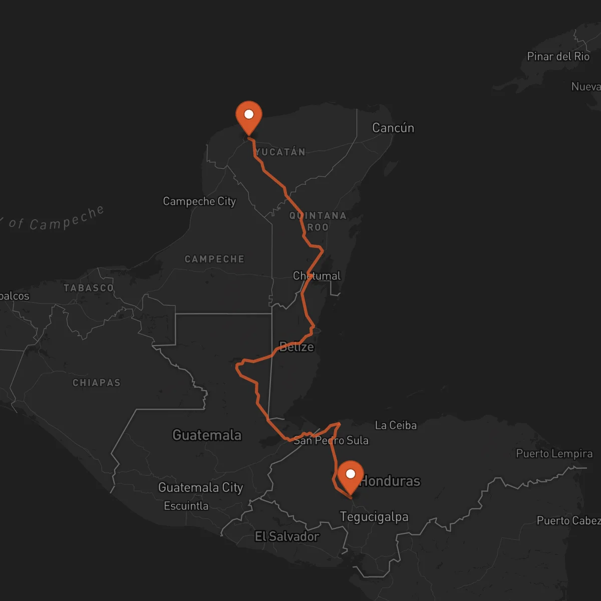 Ruta Comayagua - Mérida