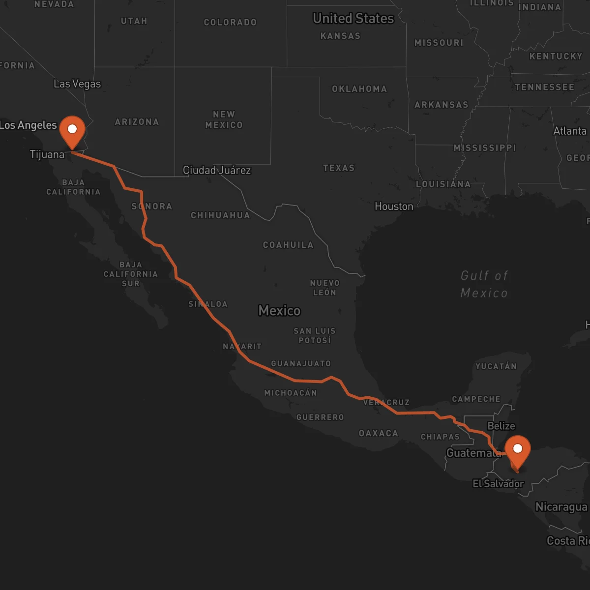 Ruta Mexicali - Comayagua