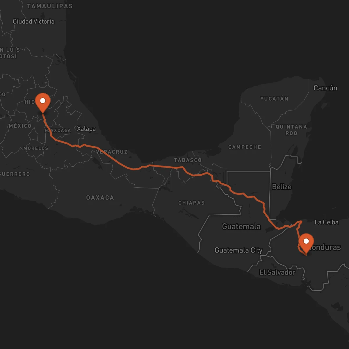 Ruta Comayagua - Pachuca de Soto