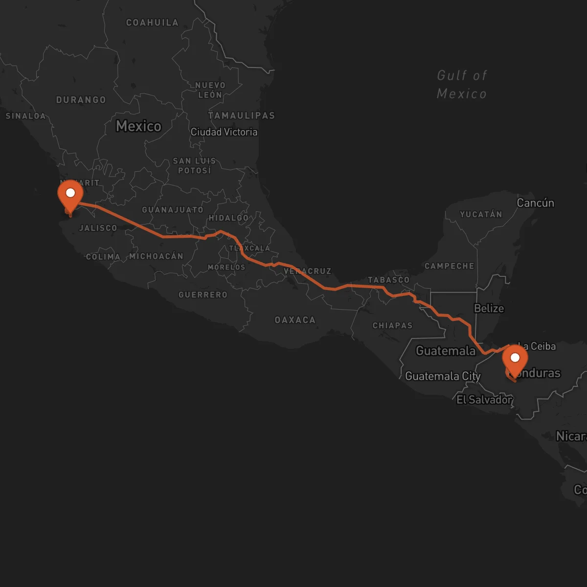Ruta Comayagua - Puerto Vallarta
