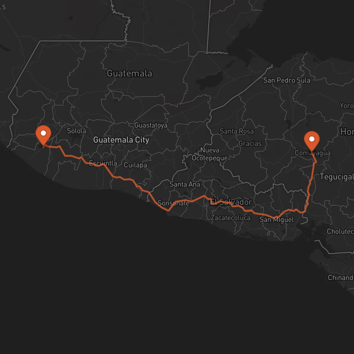 Ruta Comayagua - Retalhuleu
